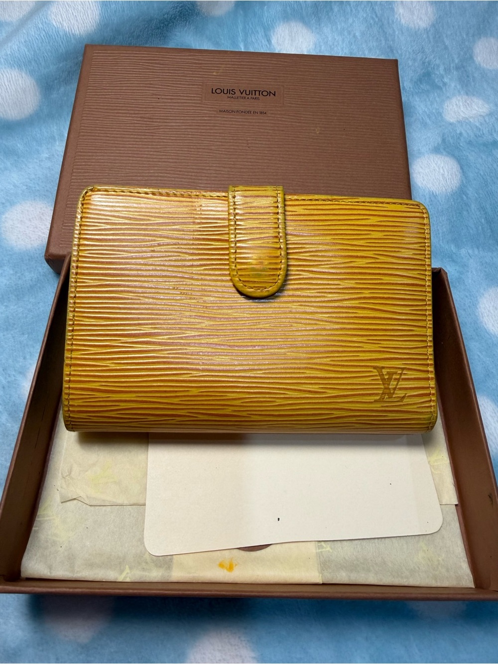 Louis Vuitton Yellow Epi Leather Snap Wallet